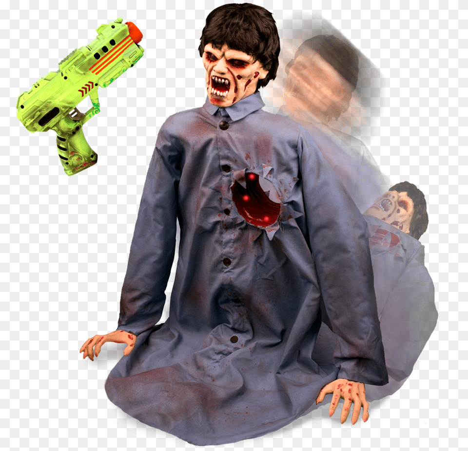 Shotgun Blast Zombie Water Gun, Adult, Person, Man, Male Free Png