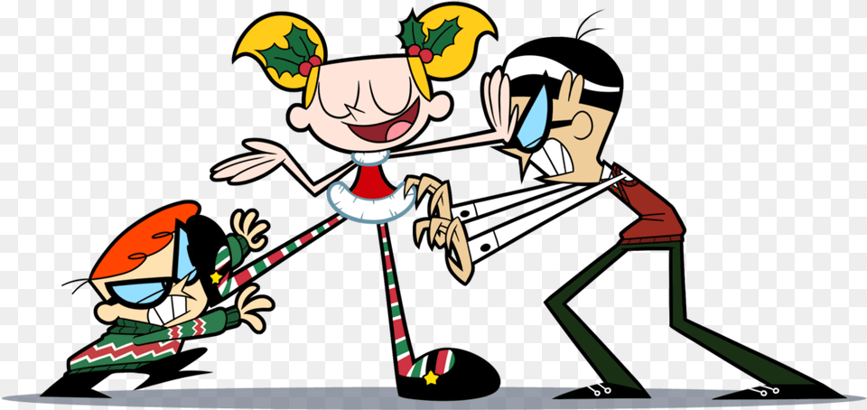 Shouldn T Fight On Christmas By Imandark D4jksqz Dexter Deedee And Mandark Shouldn T Fight, Baby, Person, Face, Head Free Png Download