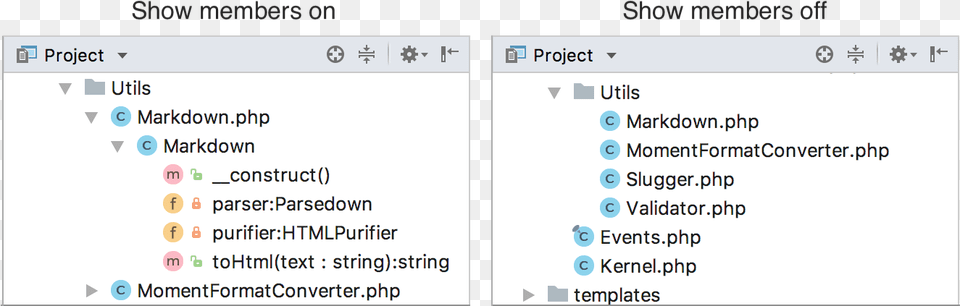 Show Class Members In The Project Tool Window, Page, Text Free Transparent Png