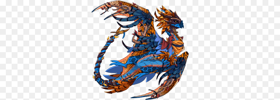 Show Me Blue Orange Illustration, Dragon, Person Png Image