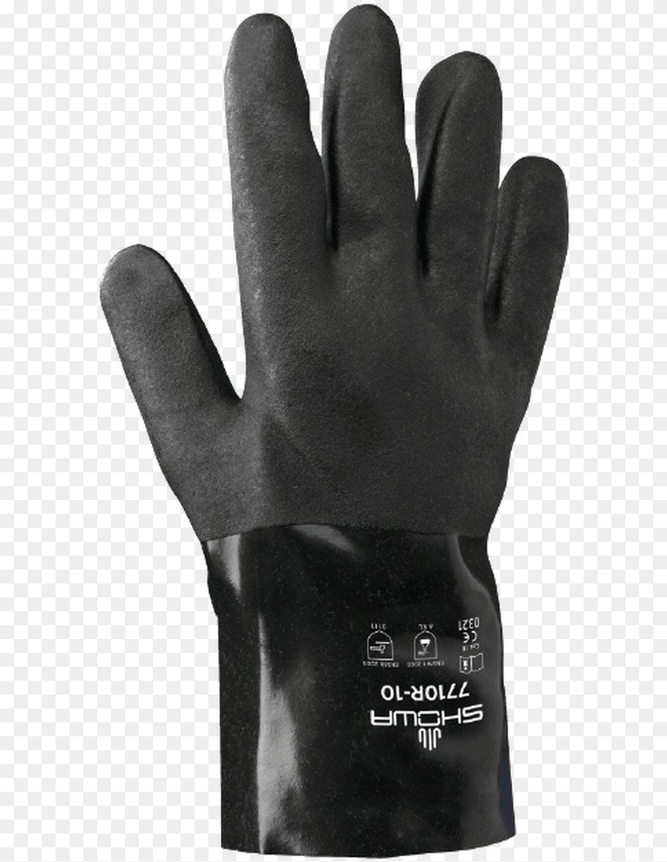 Showa 7710r 10 Black Knight Chemical Resistant Gloves Leather, Clothing, Glove, Baseball, Baseball Glove Png
