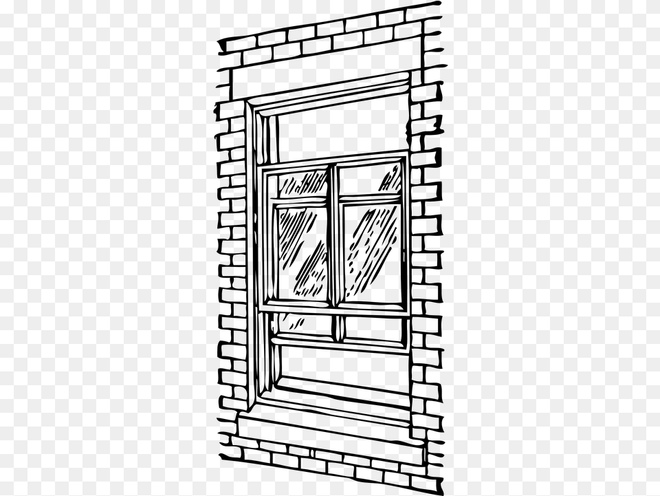 Showdown In The Brick Castle Window Clipart Black And White, Gray Free Transparent Png