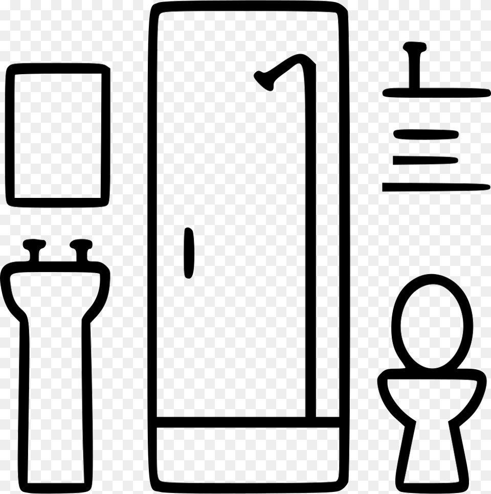 Shower Clipart Bathroom Furniture, Stencil, Text Free Png Download