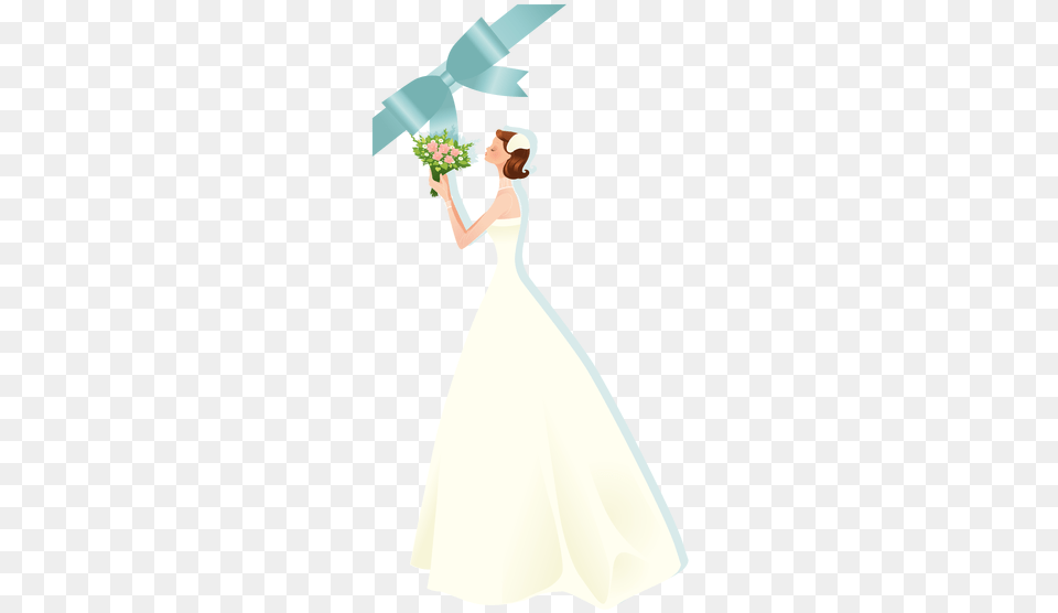 Shower Gown Bridal Illustration Wedding Illustration, Flower Bouquet, Formal Wear, Flower Arrangement, Flower Png Image