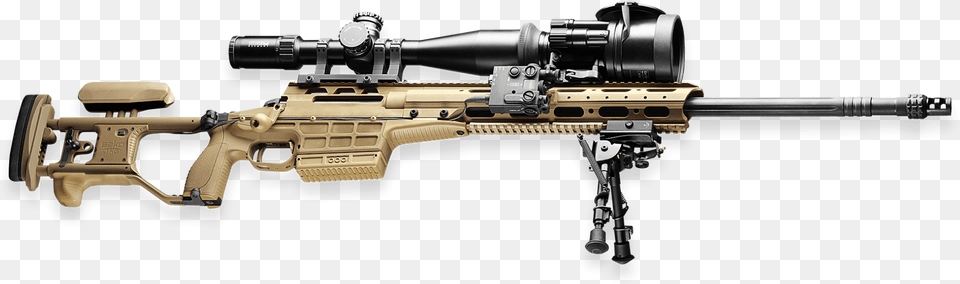 Shown With Rifle Scope Folding Rear Stock Desert Trg M10 Sako, Firearm, Gun, Weapon Free Png Download