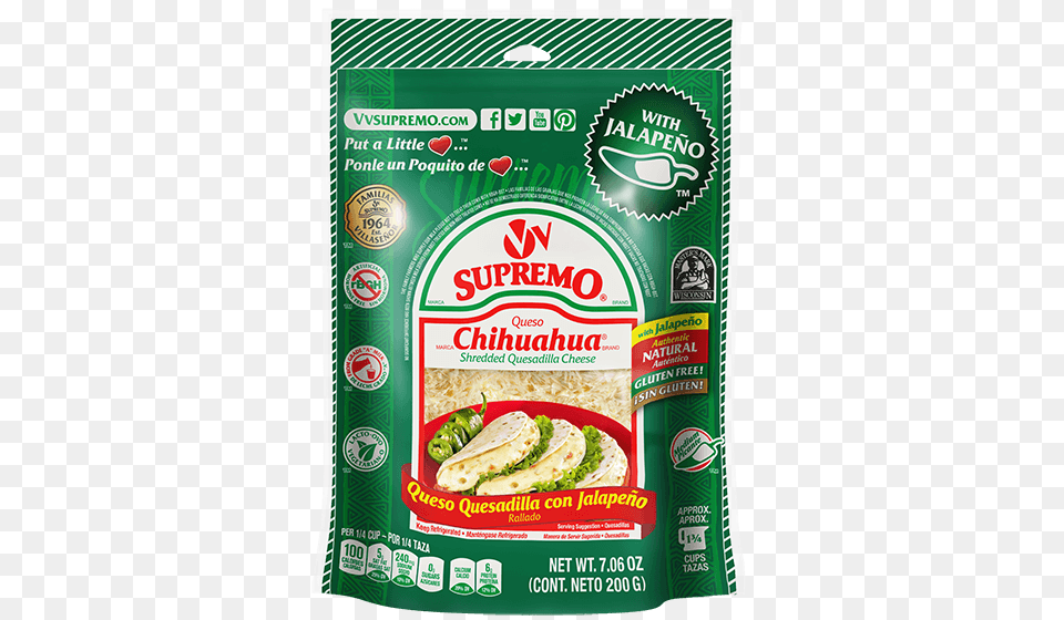 Shredded Brand Quesadilla Cheese With From Vampv, Food, Ketchup, Sandwich, Advertisement Free Transparent Png