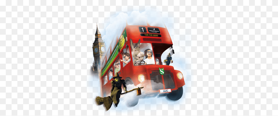 Shrek Adventure Bus, Transportation, Vehicle, Child, Female Free Transparent Png