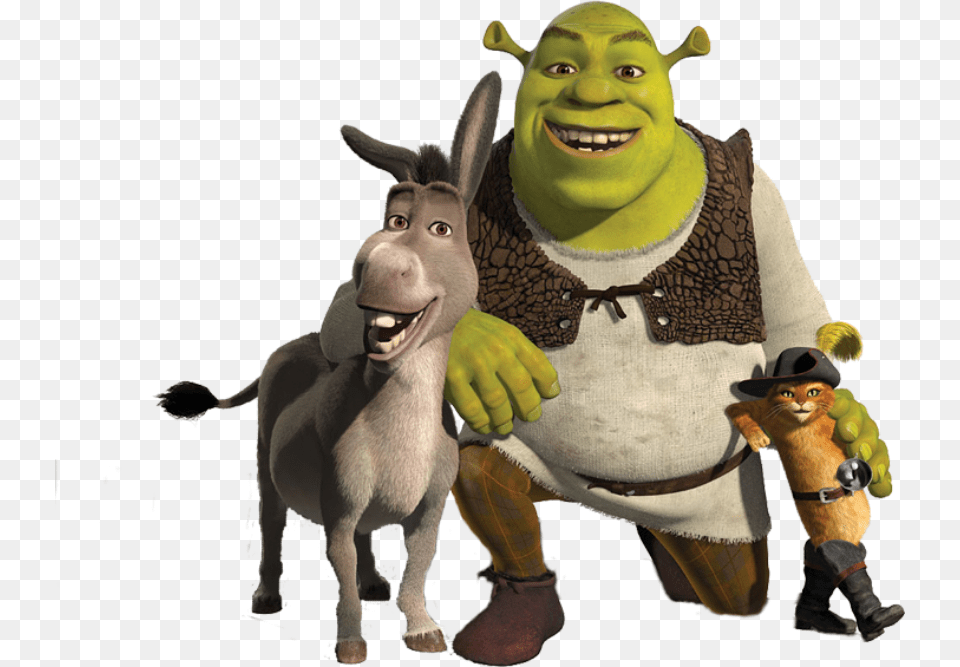 Shrek And Donkey Shrek Fiona Donkey And Puss In Boots, Boy, Child, Male, Person Free Transparent Png