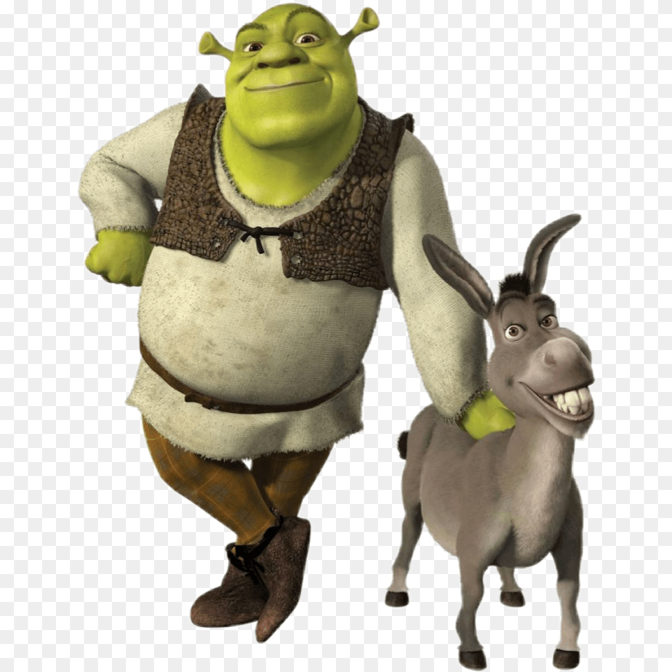 Shrek And His Donkey Shrek The Ogre Donkey, Baby, Person, Face, Head Png