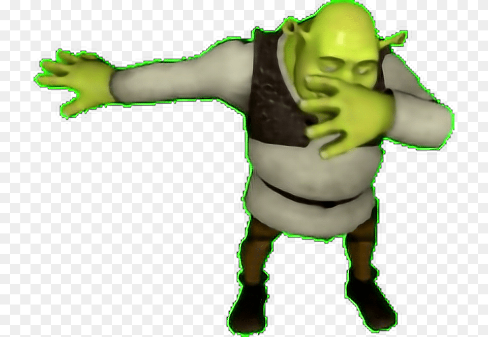 Shrek Dabbing Dab Dabb Memezasf Shrek Dabbing, Green, Baby, Person, Face Free Png Download