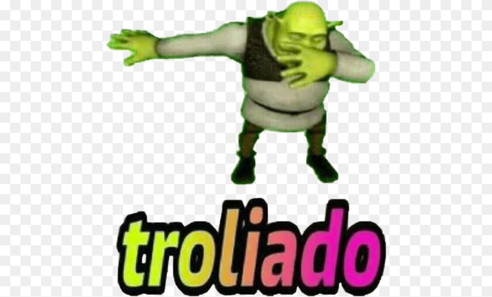 Shrek Dank Meme Troll Dankmeme Dabfreetoedit Shrek Dab, Green, Baby, Person, Ball Free Png Download