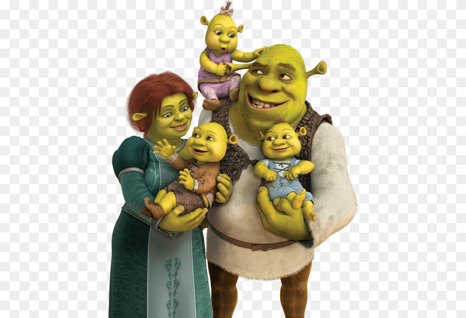 Shrek Family, Baby, Person, Figurine, Face Free Transparent Png