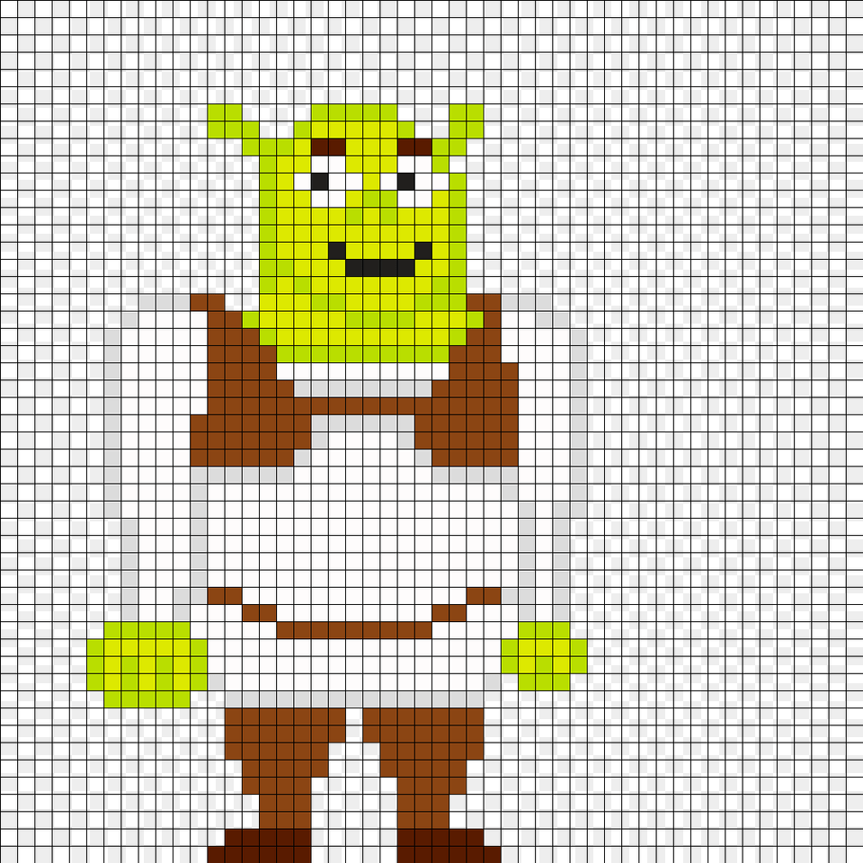 Shrek Perler Bead Pattern Hama Fuse Beads Punto Cruz De Pacman, Person Free Transparent Png