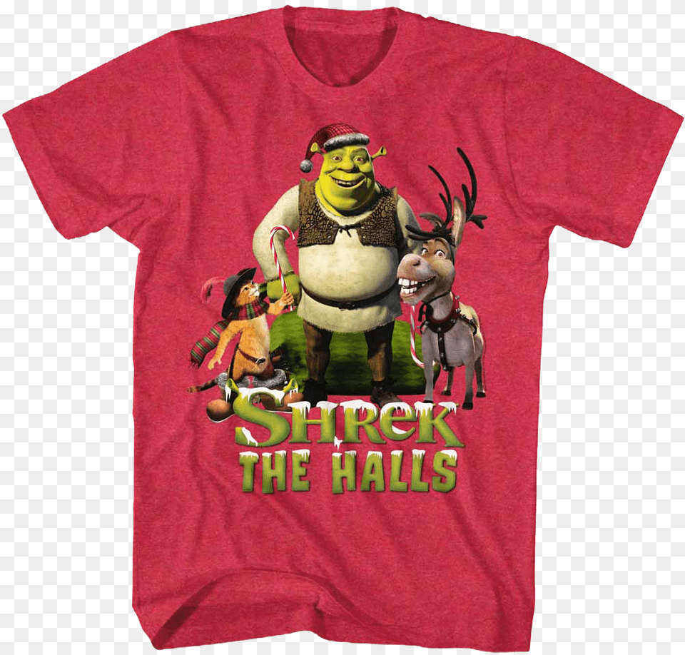 Shrek The Halls T Shirt, T-shirt, Clothing, Adult, Person Free Png