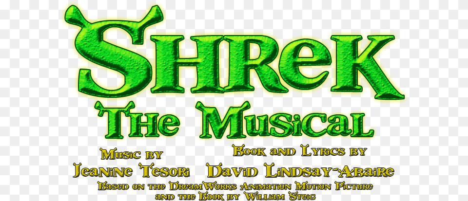 Shrek The Musical Calligraphy, Advertisement, Poster, Green, Dynamite Png