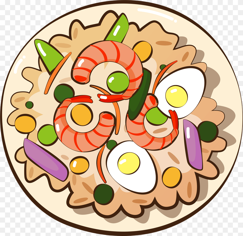Shrimp Fried Rice Gourmet Food And Vector Image Fried Rice Cartoon, Meal, Dish, Platter, Animal Free Png