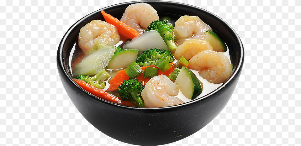 Shrimp Vegetable Soup Asian Shrimp Vegetable Soup, Bowl, Dish, Food, Meal Png Image
