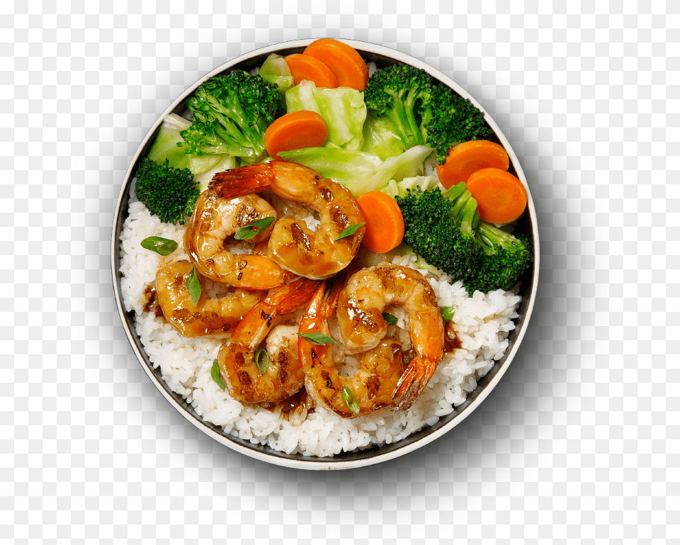 Shrimp Veggie Bowl Waba Grill Shrimp Bowl, Dish, Food, Food Presentation, Platter Png Image