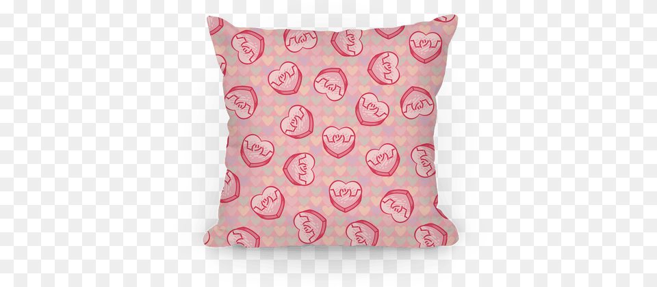 Shrug Emoji Candy Hearts Pattern Throw Cushion, Home Decor, Pillow, Diaper Png