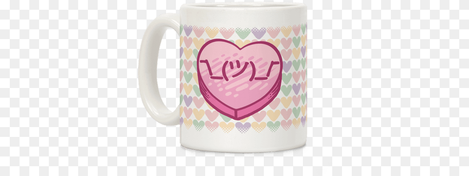 Shrug Emoticon Conversation Heart Coffee Mug Generic Shrug Emoticon Conversation Heart White, Cup, Beverage, Coffee Cup Png Image