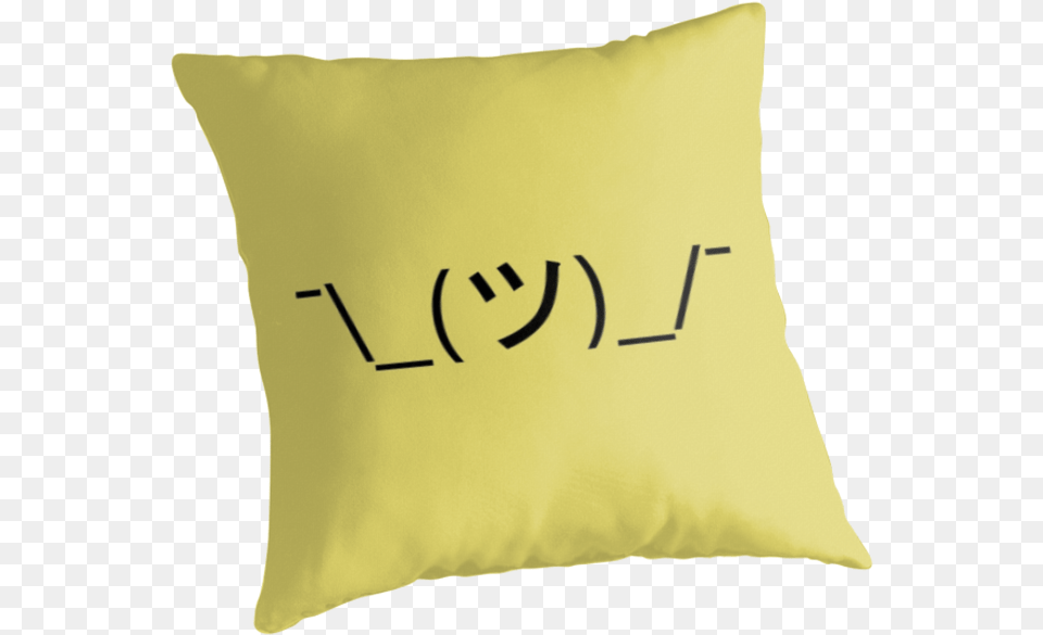 Shrug Emoticon Japanese Kaomoji Cushion, Home Decor, Pillow, Person Png Image
