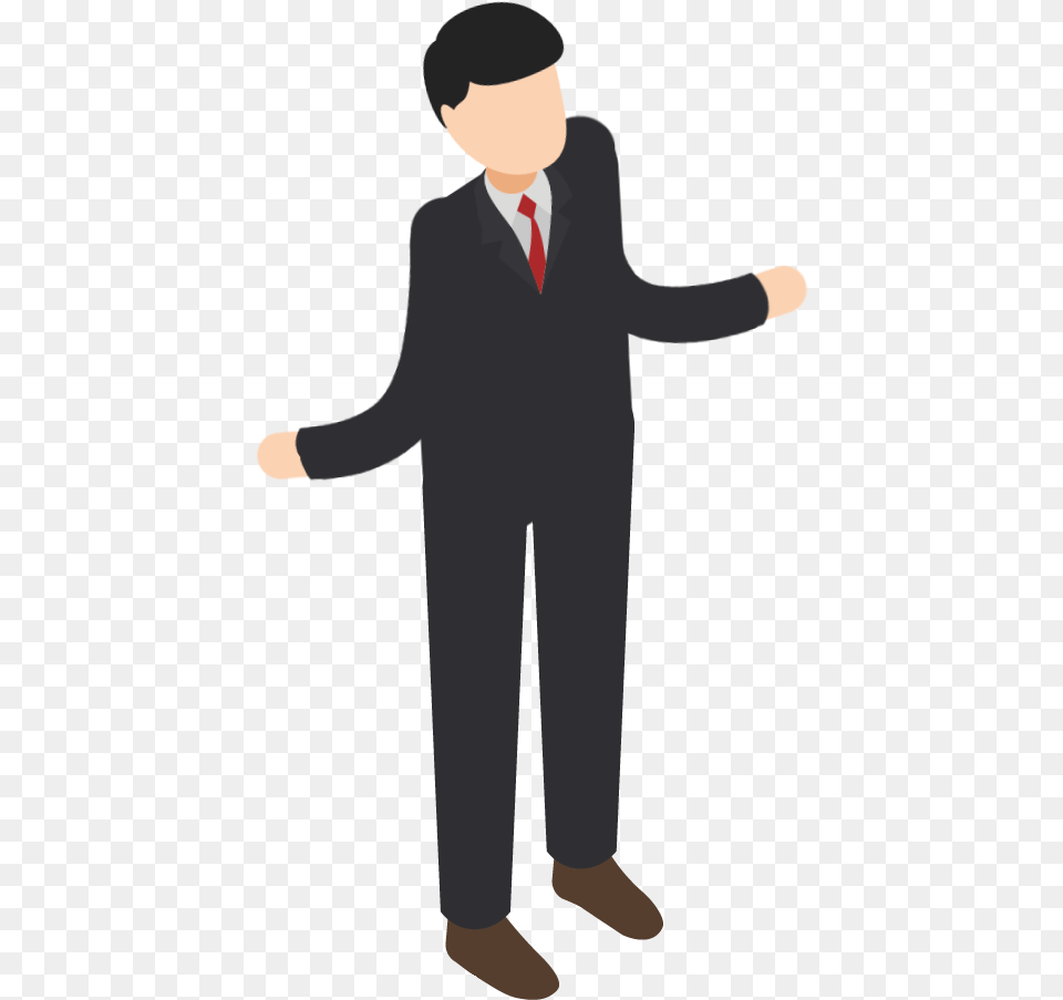 Shrugging Isometric People Flat Icons Buner Tv Standing, Tuxedo, Suit, Clothing, Formal Wear Free Transparent Png