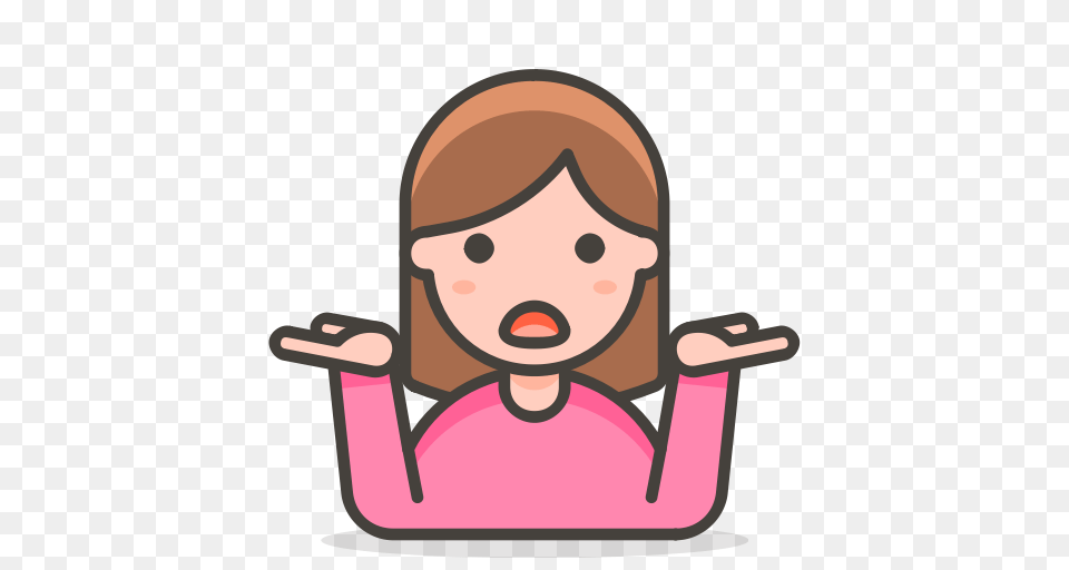 Shrugging Woman Icon, Face, Head, Person, Baby Png Image