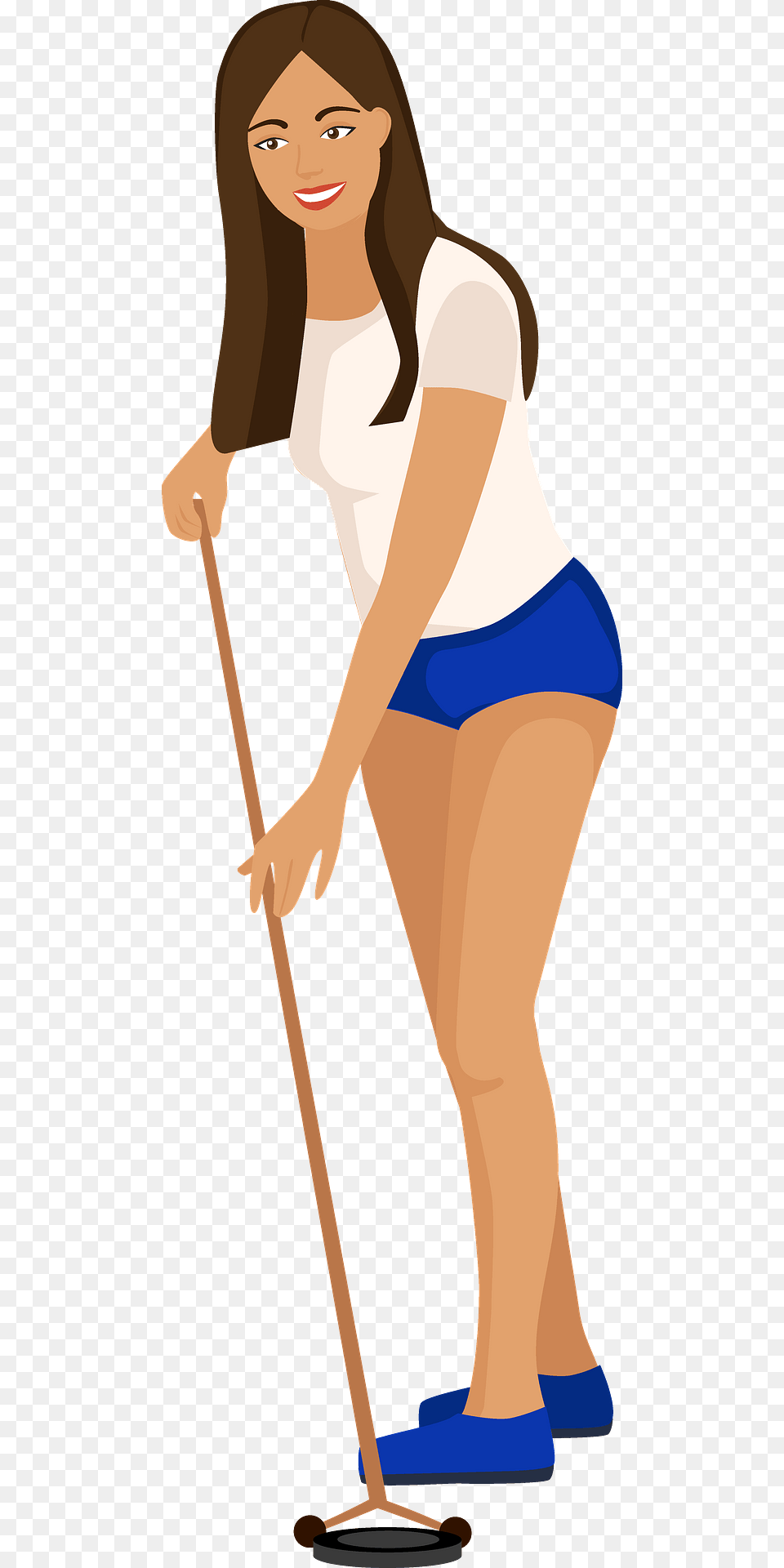 Shuffleboard Player Clipart, Cleaning, Person, Adult, Female Png