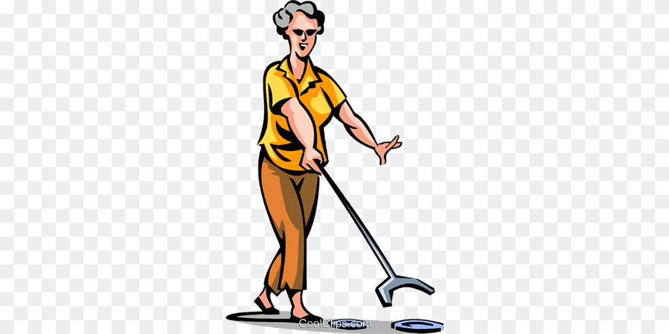 Shuffleboard Royalty Vector Clip Art Illustration, Cleaning, Person, Adult, Male Free Transparent Png