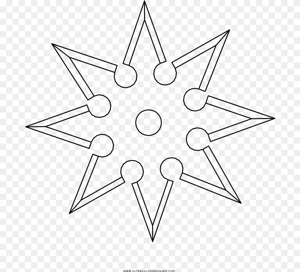 Shuriken Coloring, Gray Free Png