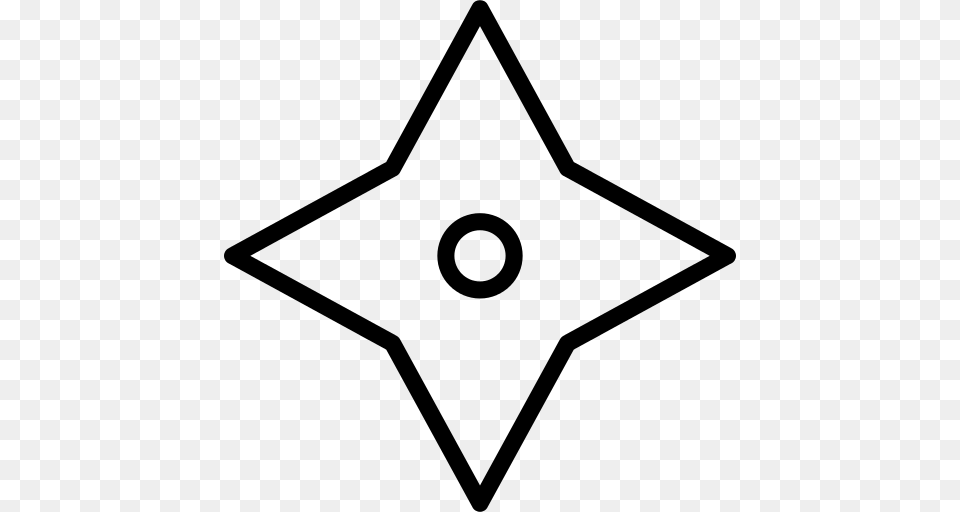 Shuriken Icon, Gray Png