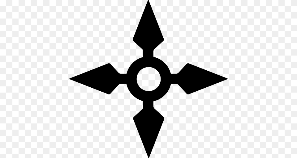 Shuriken Icon, Gray Free Png