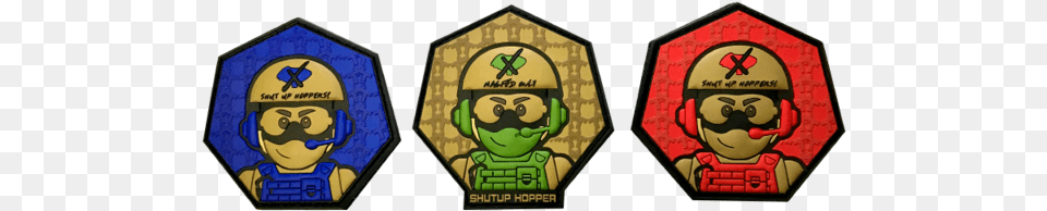 Shut Up Hoppers Patch Set Cartoon, Logo, Baby, Person, Armor Free Png