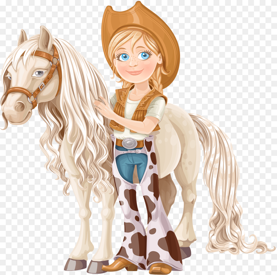Shutterstock Preobrazovannij Cute Cowgirl Cartoon Girl, Head, Face, Person, Book Png Image