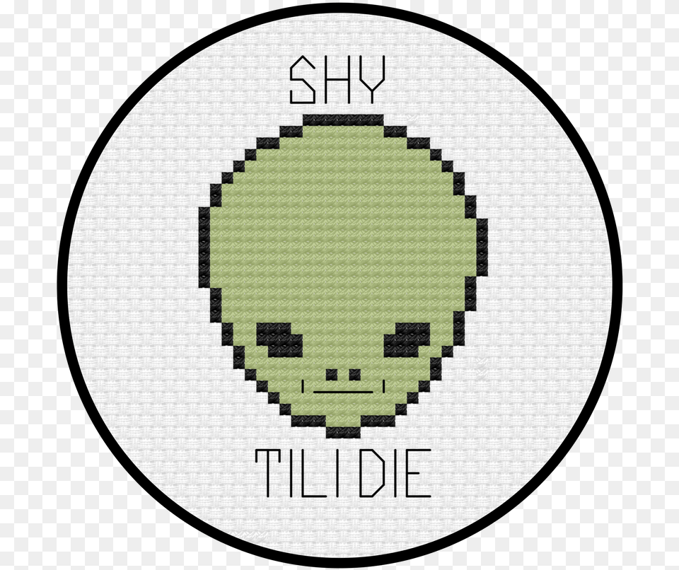 Shy Guy Alien Cross Stitch Pattern Pixel Art Easy Emoji, Green, Architecture, Building, House Free Png Download