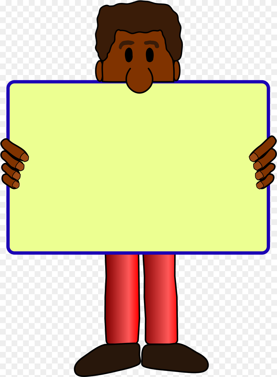 Shy Man With A Sign Clip Arts African American Pc Man Clipart, White Board, Dynamite, Weapon, Text Png