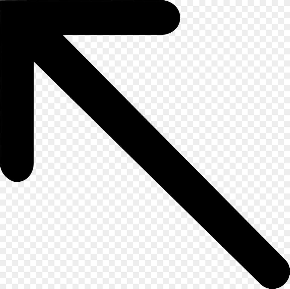 Si Glyph Arrow Thin Left Top Comments Arrow Up And Left, Symbol, Blade, Razor, Weapon Free Png