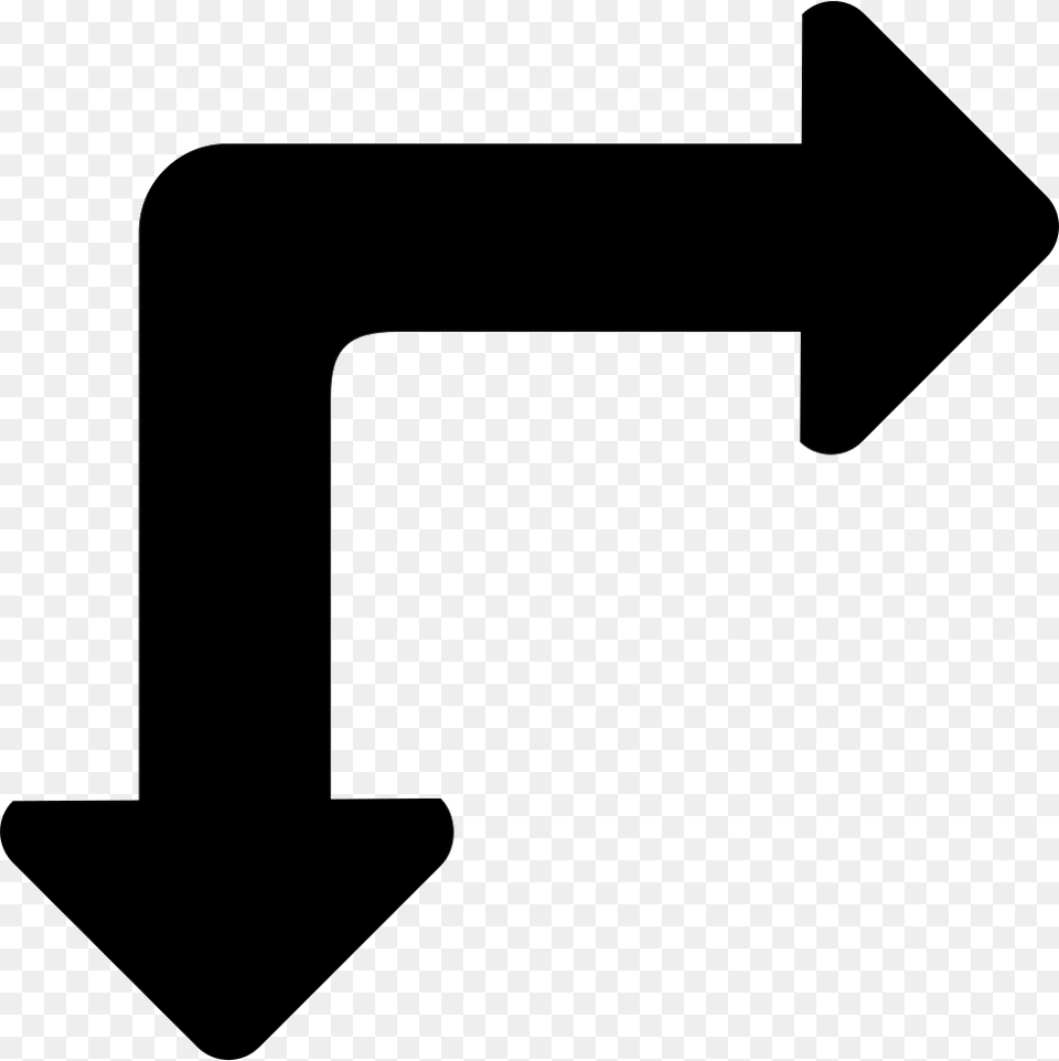 Si Glyph Arrow Two Way Right Bottom Sign, Symbol Free Transparent Png