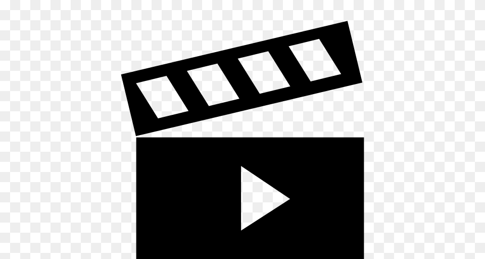 Si Glyph Clapboard Play Clapboard Clapper Icon With, Gray Free Png Download