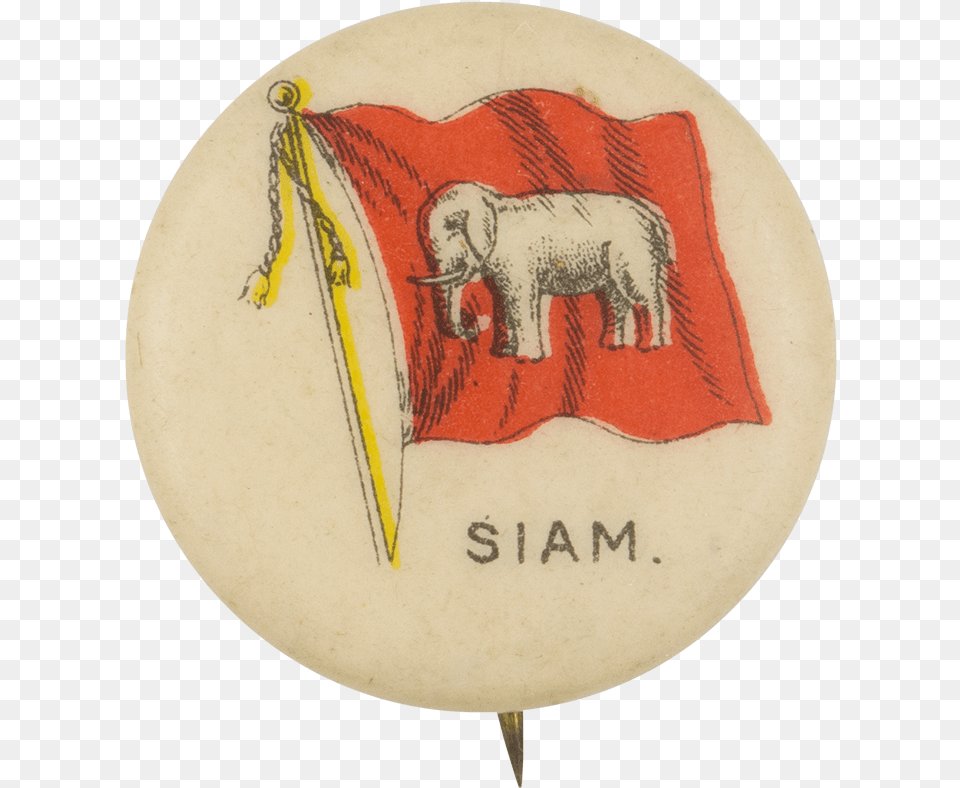 Siam Flag African Elephant, Badge, Logo, Symbol, Animal Png Image