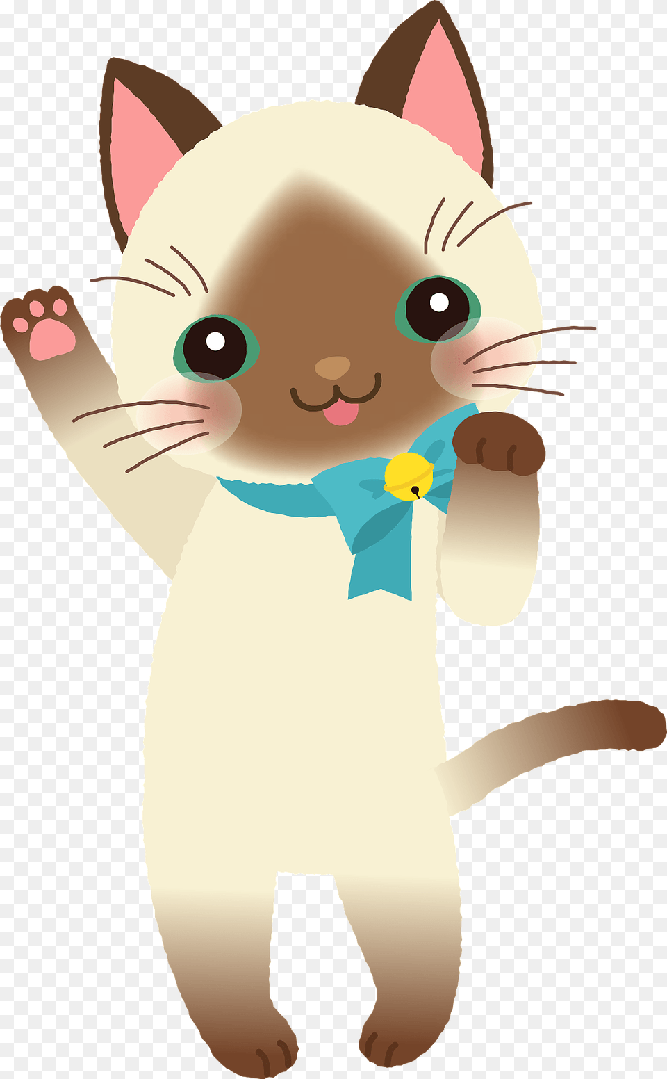 Siamese Cat Is Smiling And Waving Clipart, Animal, Mammal, Nature, Outdoors Free Png Download