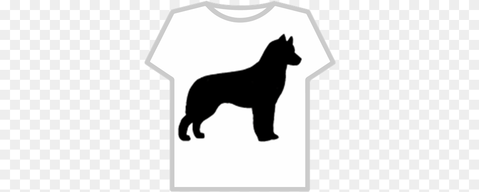 Siberian Husky Silhouette Roblox Roblox Glitch T Shirt, Animal, Canine, Clothing, Dog Free Png