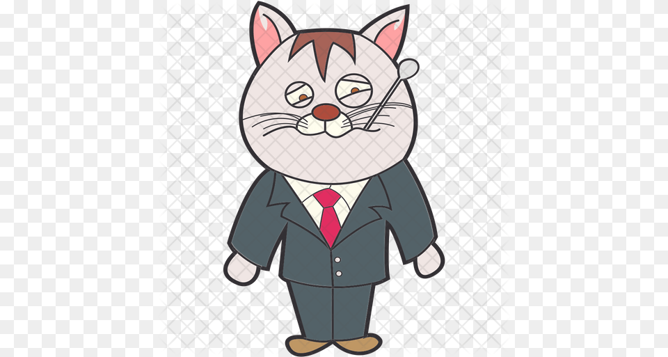 Sick Business Cat Icon Cartoon, Baby, Person, Book, Comics Png