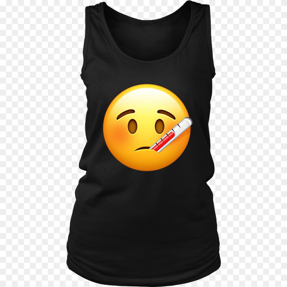 Sick Face T Shirt Fever Thermometer Hospital Sad Smiley, Clothing, T-shirt, Person, Tank Top Free Png Download