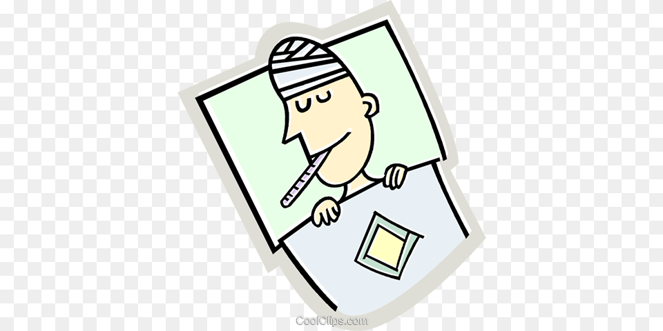 Sick Man On Bed Royalty Vector Clip Art Illustration, Face, Head, Person Free Transparent Png