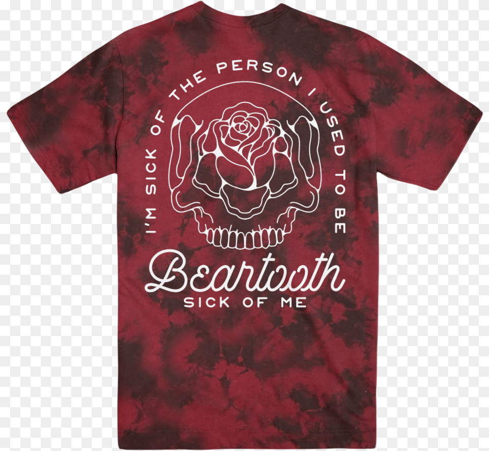 Sick Of Me Red Dye Tee Beartooth Sick Of Me Shirt, Clothing, Maroon, T-shirt Free Png