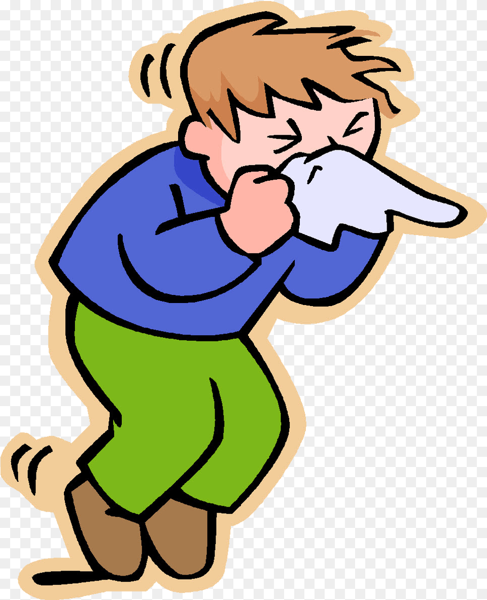 Sick Person Clip Art Transparent Have A Cold Cartoon, Baby, Cleaning, Face, Head Free Png Download