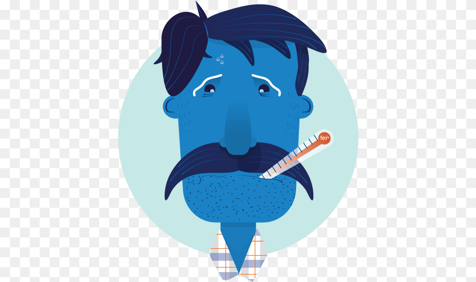 Sick Person Sick Morty Plaid Thermometer Man Person Sick People Blue, Head, Face, Art Png Image