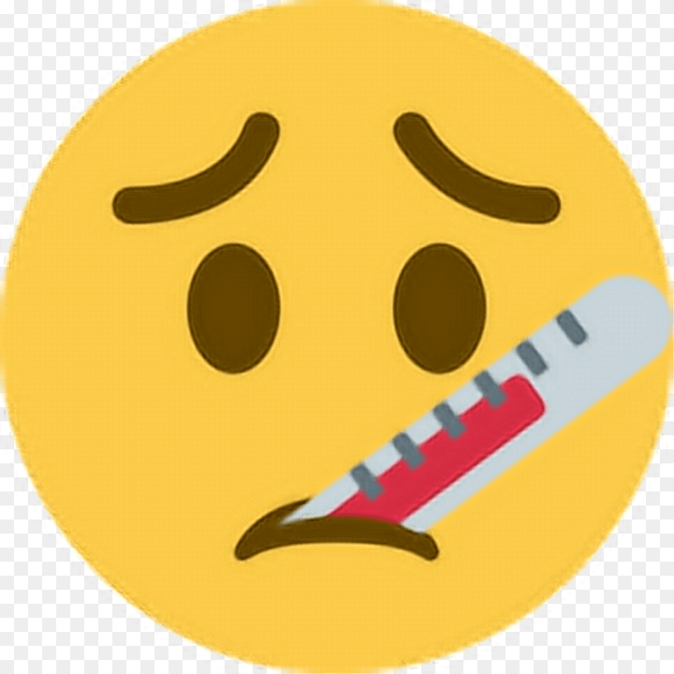 Sick Sad Frown Upset Unhappy Thermometer Emoji Emoticon Illness Emoji, Ball, Sport, Tennis, Tennis Ball Free Transparent Png