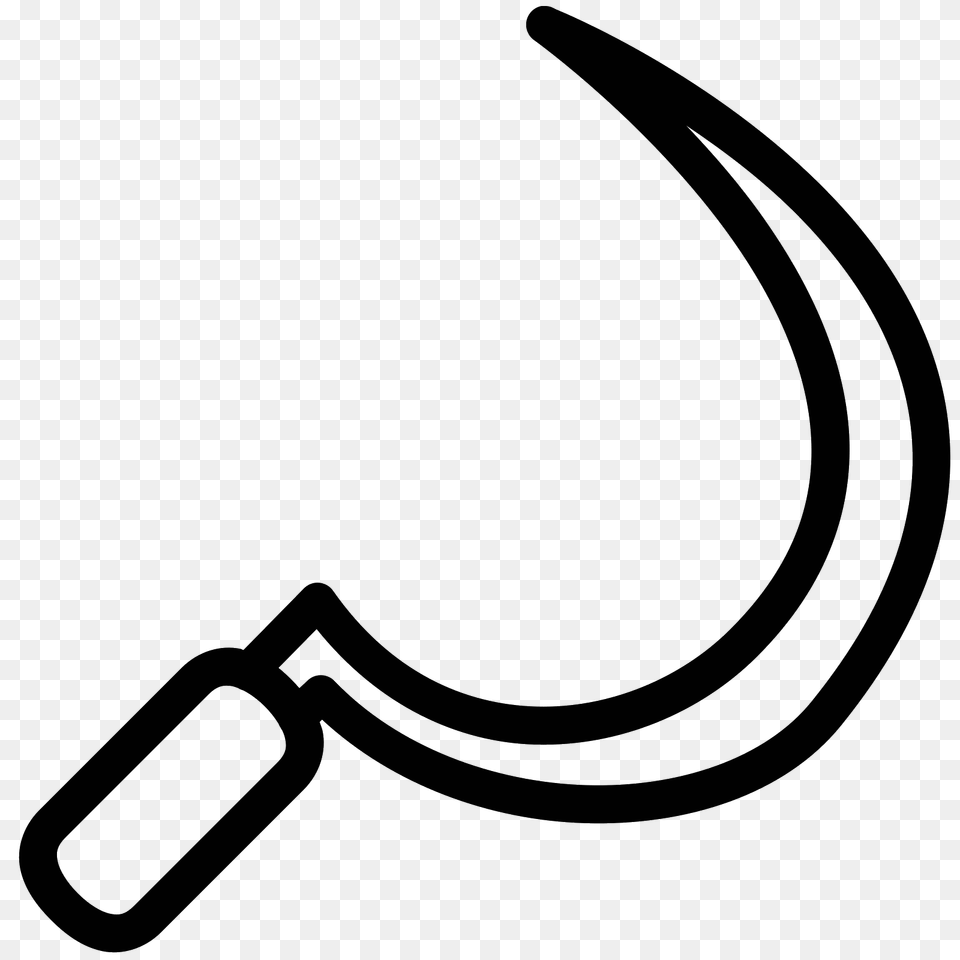 Sickle Icon, Gray Png